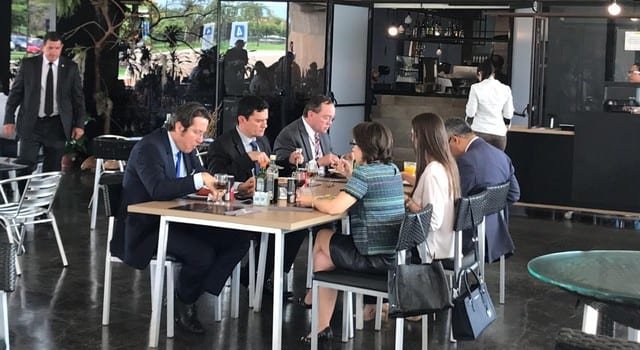 Moro almoçou após reunião no gabinete de transição, em Brasília — Foto: Guilherme Mazui/G1