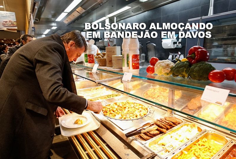 Antes de discursar no Fórum Econômico Mundial Bolsonaro almoça em Bandejão - Foto: Alan Santos/PR