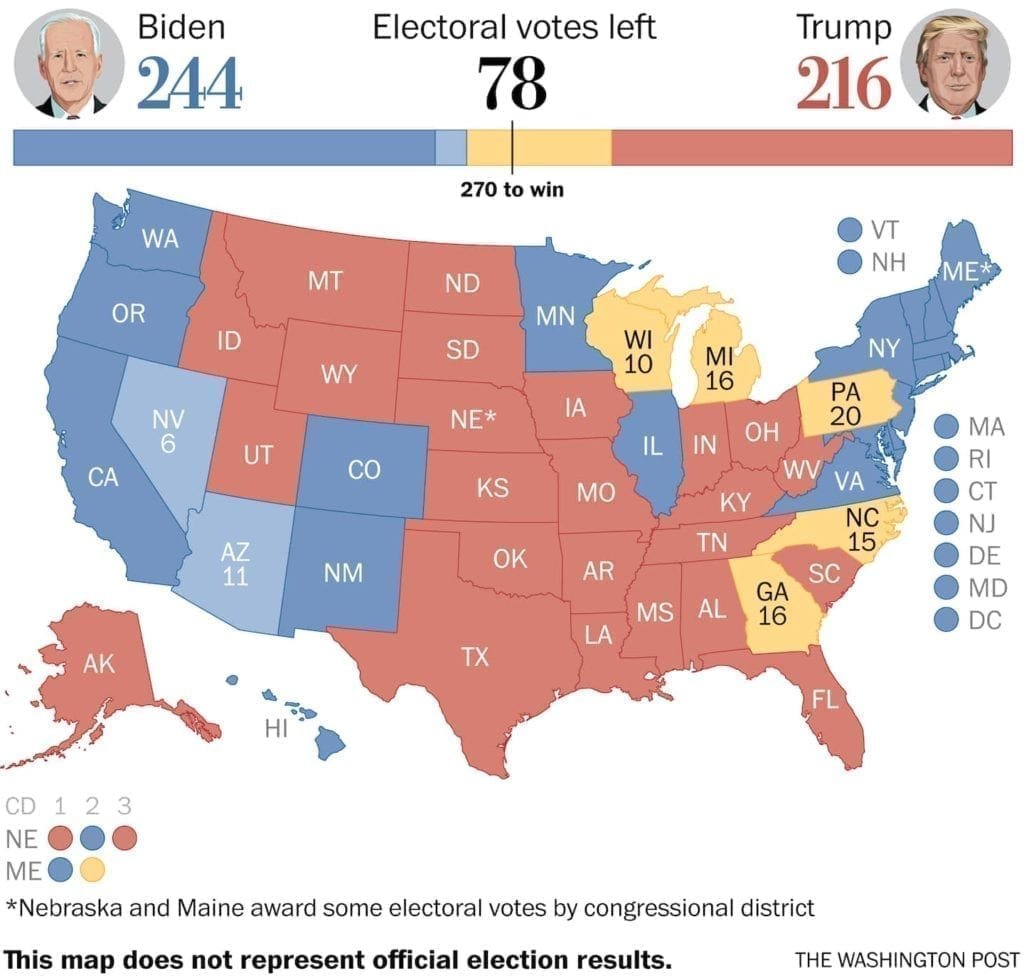 Caminhos para a vitória: como Trump ou Biden poderiam vencer