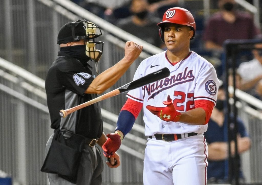 Juan Soto está de volta para os Nats.  Mas, por enquanto, ele é o rebatedor de alto calibre.