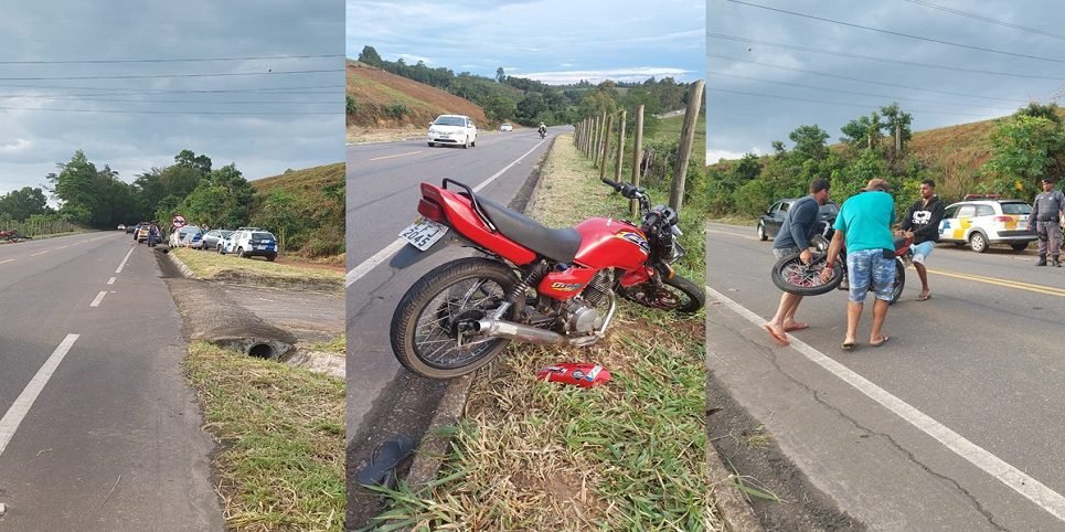 Motociclistas se envolvem em acidente na Jorge Feres em Piúma, dois se ferem gravemente