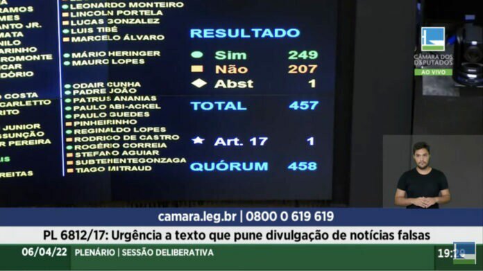 Saiba como cada deputado votou na urgência do PL das fake news