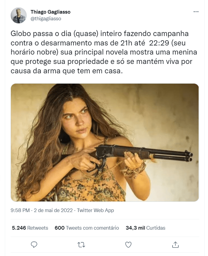 Thiago Gagliasso critica a Globo e cita personagem de novela