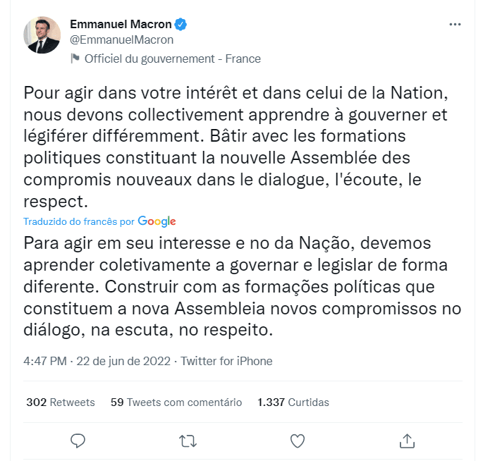 Emmanuel Macron buscará pactos com outros partidos