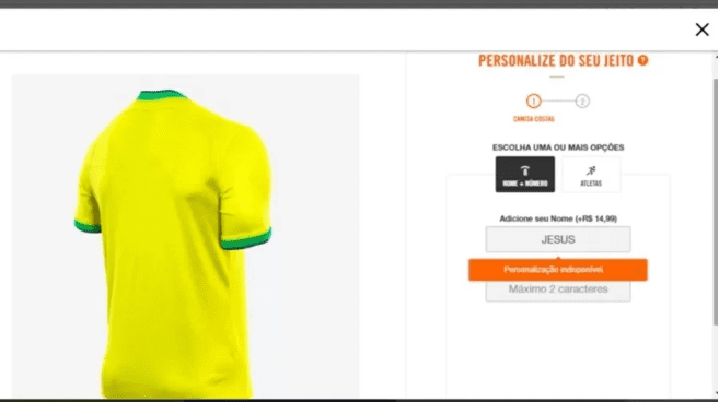 Nike veta nomes como “Jesus” e “Cristo” em camisas da Seleção