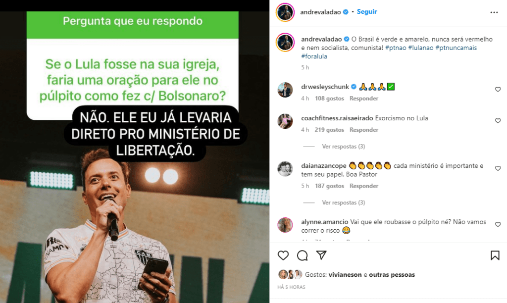 André Valadão diz sobre orar por Lula, como fez por Bolsonaro