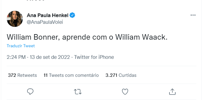 “William Bonner, aprende com o William Waack”, aponta Henkel