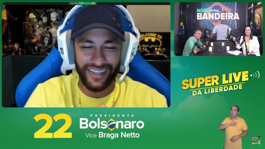 Em live com Bolsonaro, Neymar elogia “valores” do presidente