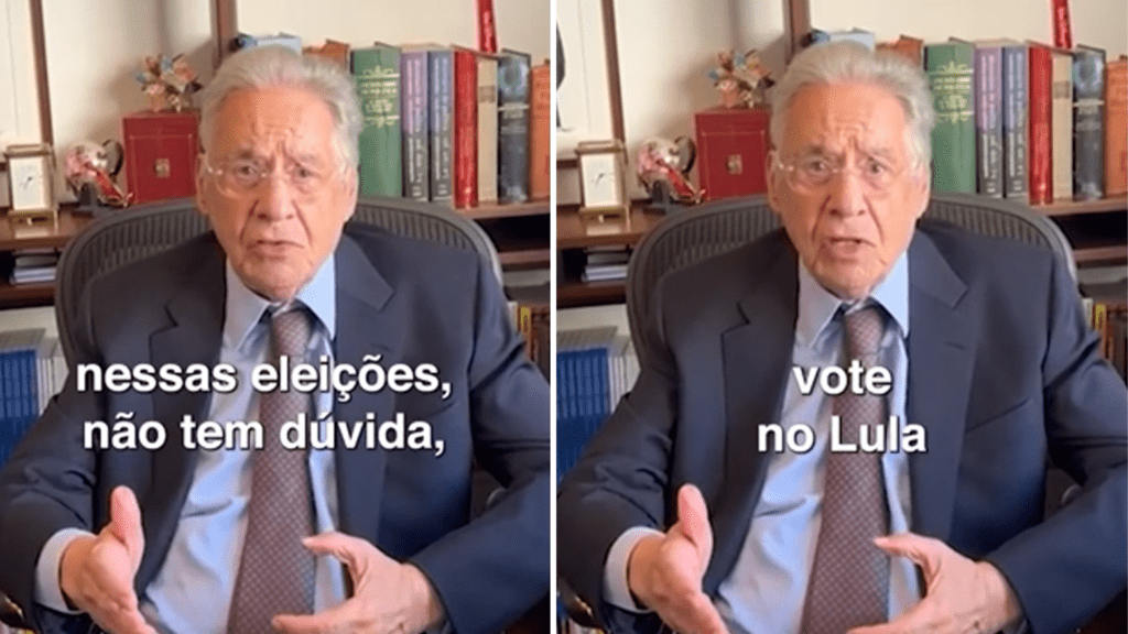 FHC grava vídeo e pede voto em Lula: “Ele vai melhorar sua vida”