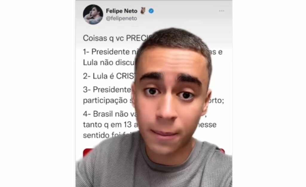 Nikolas Ferreira desmente Felipe Neto e prova quem é Lula