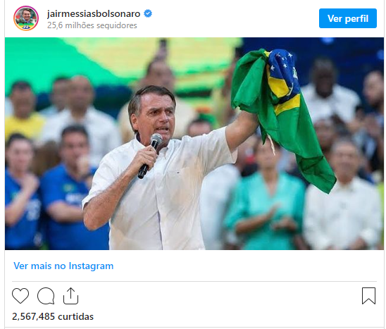 Bolsonaro publica 1ª foto após eleição e dispara em curtidas