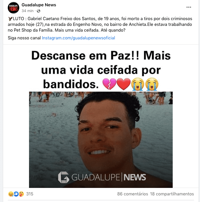 Jovem morre baleado dentro de loja da família no Rio