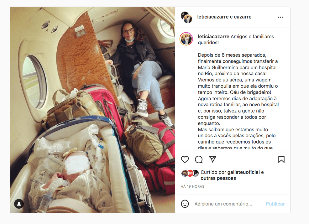 Filha de Juliano Cazarré é transferida para hospital no Rio