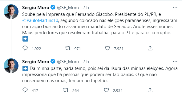 PL do Paraná vai à Justiça para cassar o mandato de Moro