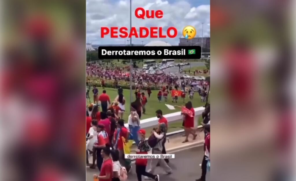 Apoiadores de Lula gritam que vão derrotar o Brasil