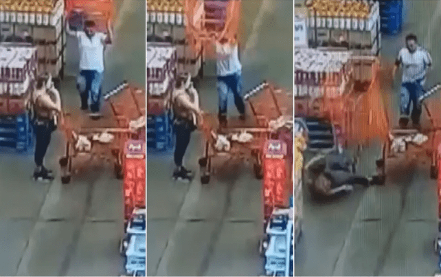 Mulher golpeada com carrinho de compras quer agressor preso