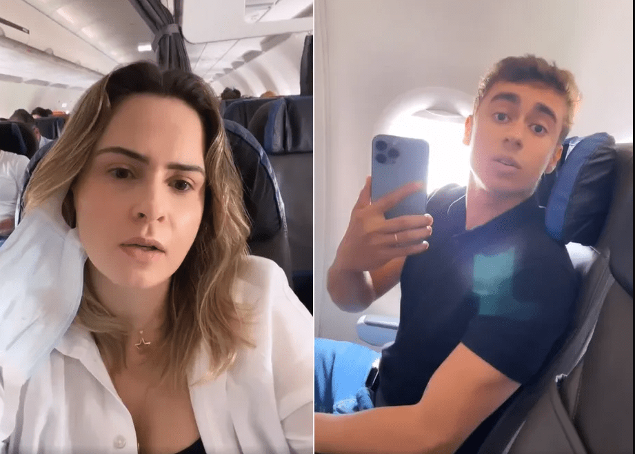 Ex-BBB Ana Paula e Nikolas Ferreira discutem durante voo
