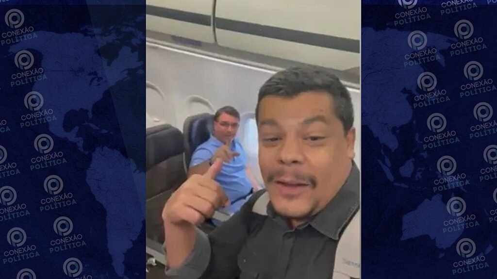 Petista aborda Flávio Bolsonaro em avião e questiona: ‘E as joias?’