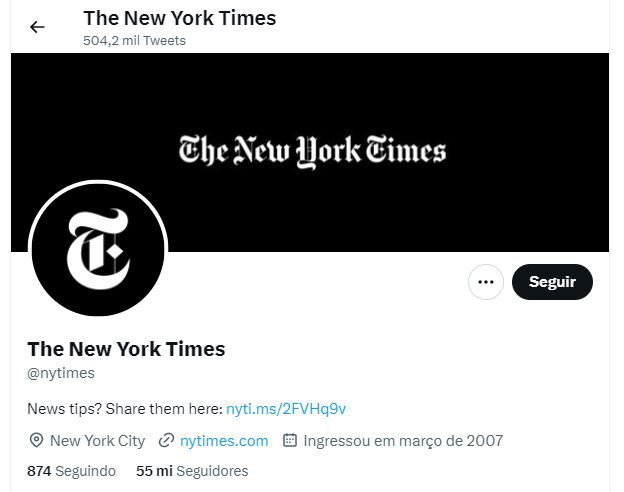 “The New York Times” não paga e perde verificação no Twitter