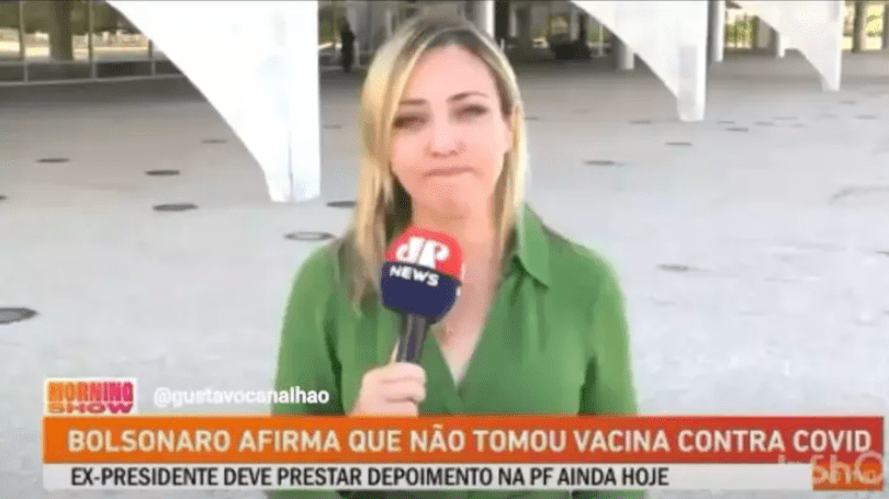 Repórter da JP nega que tenha chorado ao noticiar Bolsonaro